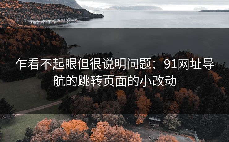 乍看不起眼但很说明问题：91网址导航的跳转页面的小改动